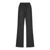 Women's Color Elastic Waist Casual Pants Loose Linen Cropped Pant With Pockets