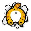 Cute cat illustration sticker waterproof funny sticker (C type, buttock)