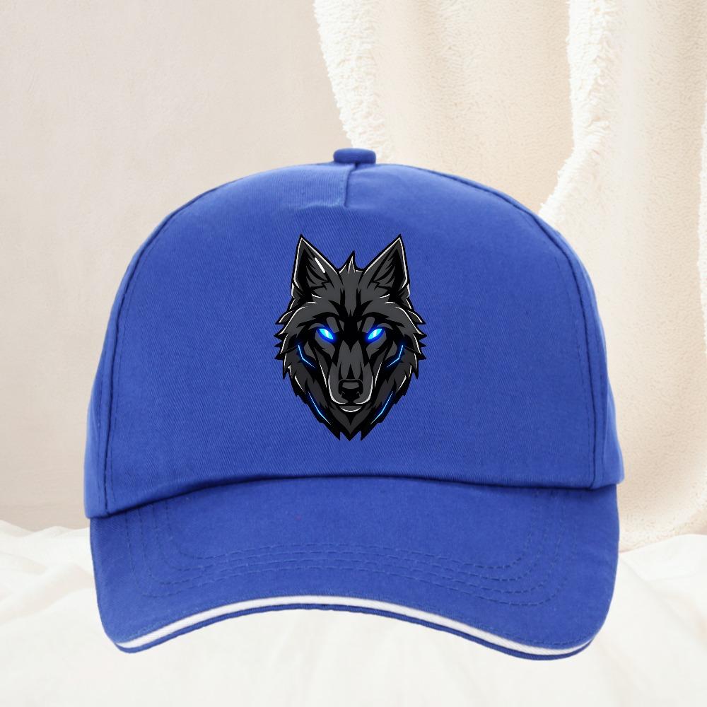Blue Eyed Wolf cartoon Baseball Cap Adjustable golo hat Summer Sun Hat Trucker Caps Dad Hats