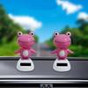 Ornement Amusant Nouveau Alimenté par Solaire pour Tableau de Bord de Voiture Mignon Animal Grenouille Tête Basculante Jouet Décoration Cadeau pour Accessoire Intérieur Auto Table