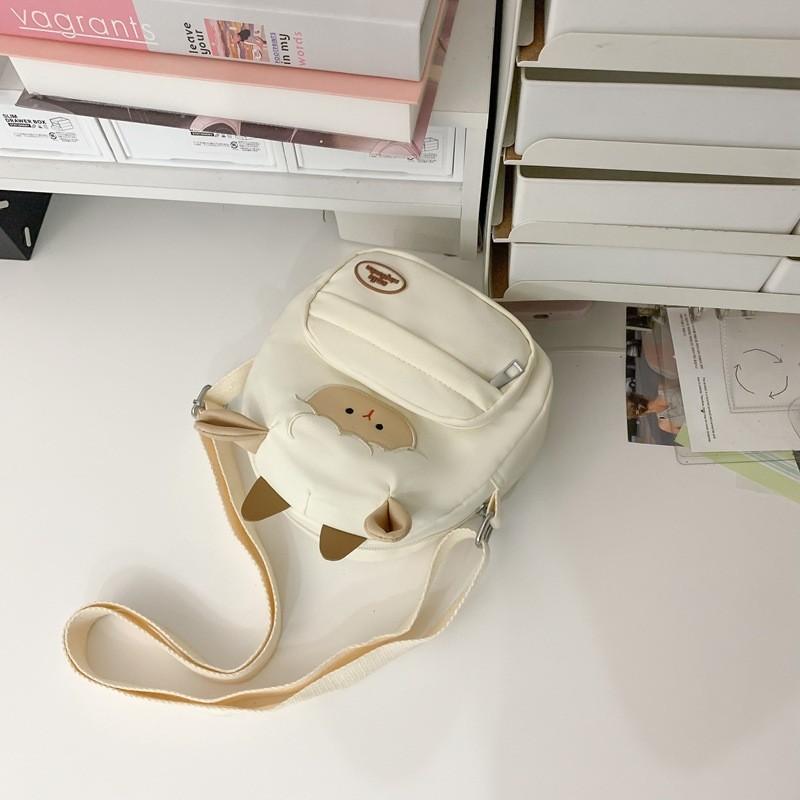 Adorable Mini Lamb Shoulder Bag Lightweight Canvas Backpack For Kids And Teens