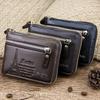 Men Leather Wallet Genuine Wallet Vintage Short Male Wallets Zipper Poucht Male Purse Money Bag Card Holder Soft Purses Cartera