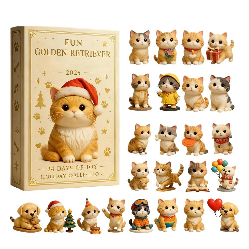 

Cat Lover Christmas Advent Calendar, 24 Days Countdown with 2D Acrylic Ornaments for Christmas Tree Decor, Home, Adults Kids L