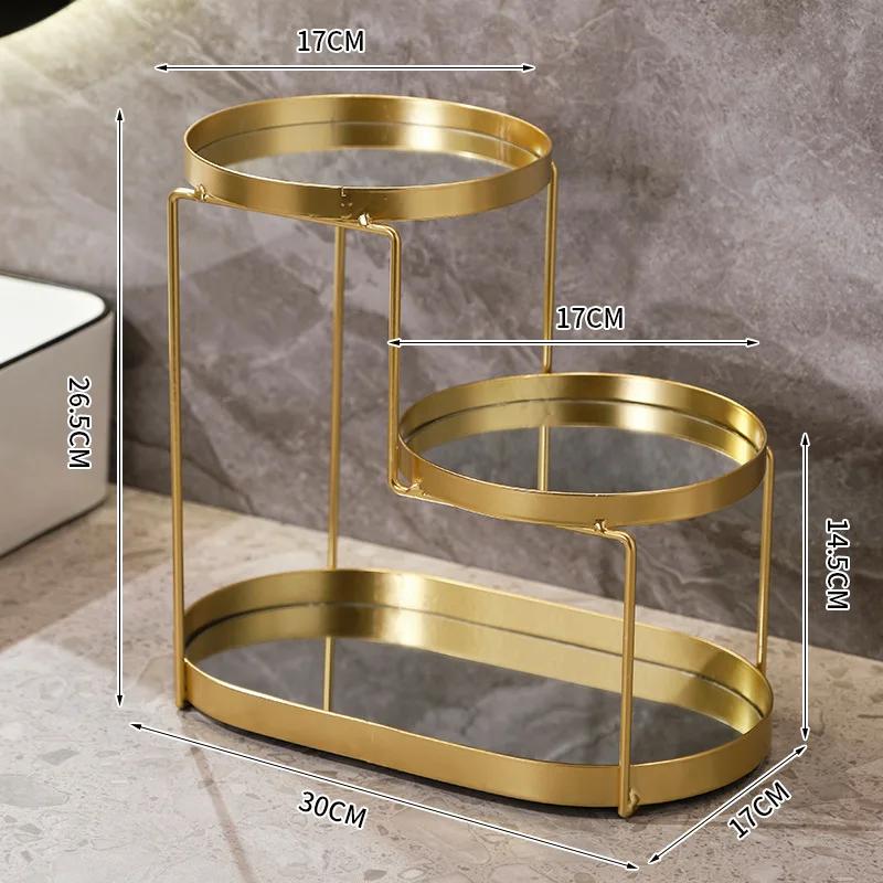 Golden Luxury Metal Storage Rack,Toiletries,Skin Care Cosmetics,Bathroom Supplies Storage Organizer Shelf Bathroom Accessories