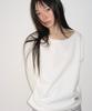 RONRON Heart Button Off Shoulder Knit Ivory