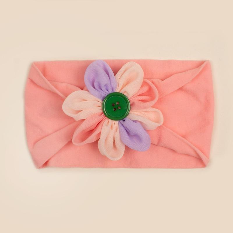 New Children's Nylon Elastic Headband, Baby Candy-colored Flower Headscarf, Summer Thin Baby Hair Accessories
