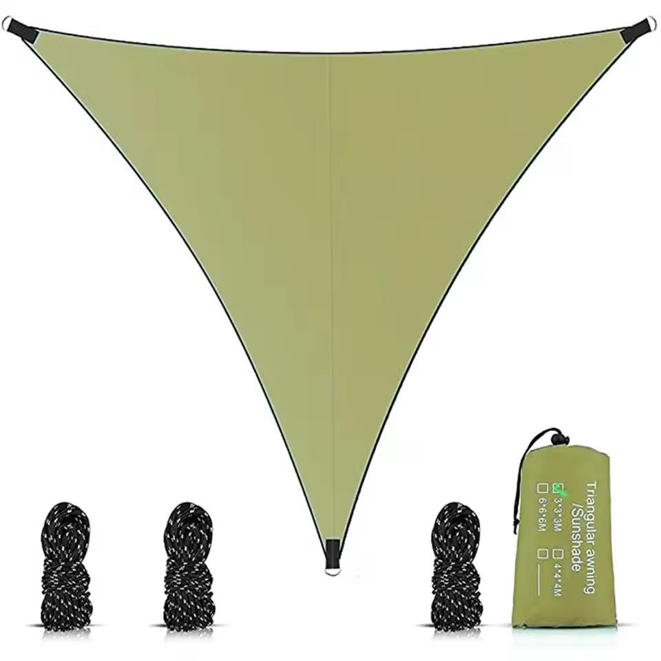 Теневой парус Треугольный Открытый Водонепроницаемый Навес Блок УФ Навес Покрытие от Солнца для Заднего Двора Веранды Перголы Настила Сада Патио 3X3X3
