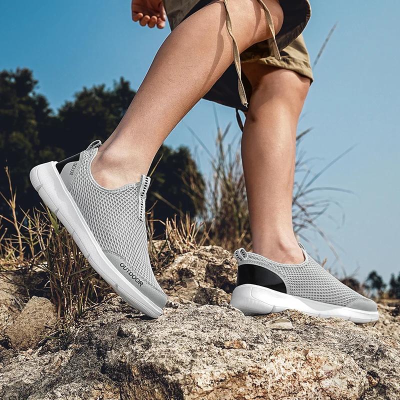 Men's Outdoor Mesh Shoes Summer New Breathable Hiking Shoes Anti Slip  Wear-resistant Suitable for Outdoor Sports and Daily Wear