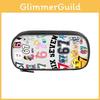 Six Seven Printed Pattern Nylon Writing Case With Multiple Compartments For School Use