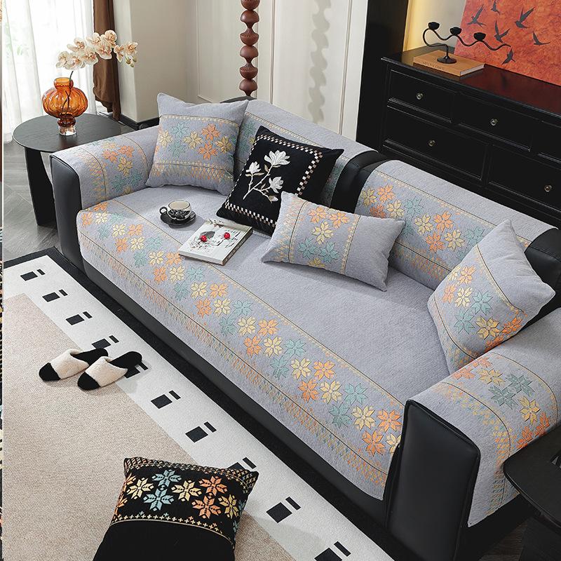 New Sofa Cushion Light Luxury High-End Seat Cushion Fixed Non-Slip Four-Season Universal Anti-Cat Scratch Sofa Cover