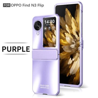 Electroplated Hard Armor Phone Case for OPPO Find N3 Flip 5G N3flip Findn3flip Hinge Protection Anti Drop Shockproof Cover