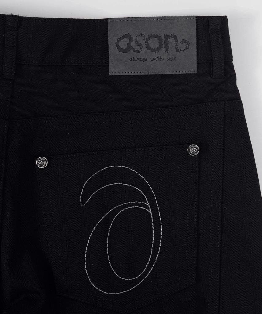 Aejeuon Tina Twill Pants / Black