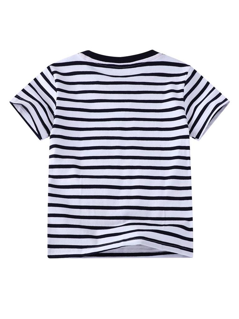 2026 New Boys' Cartoon Short-Sleeve Cotton Shirt for Summer