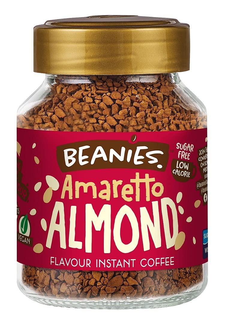 Beanies | Instant Flavoured Coffee | Amaretto Almond|Low Calorie, Sugar Free | 50 g | Pack of 1