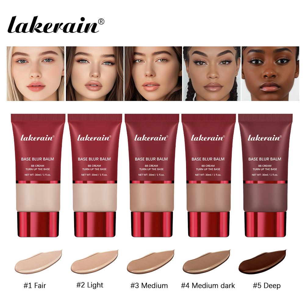 Lakerain Mattierende Foundation Basiscreme Langanhaltend Weichzeichner Matt Natürlicher Sitz Abdeckung Concealer Wasserdicht Gesichtsbasis Make-up