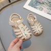 Sweet Girls Sandals Summer New Children Cut-outs Flat Sandals Fashion Embroider Princess Causal Kids Walking Beach Sandals Soft