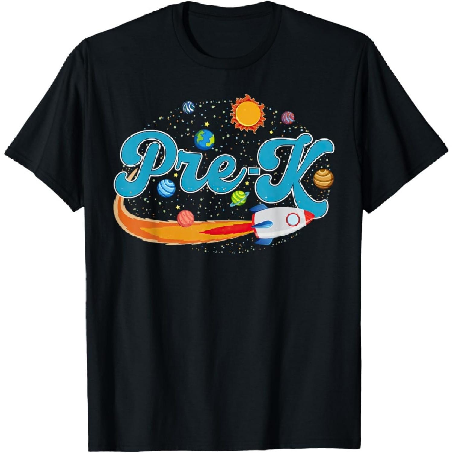 

Pre K Teacher Outer Space System Planets Kindergarten Men Women Girls Kids T-Shirt XXXXXL чорний