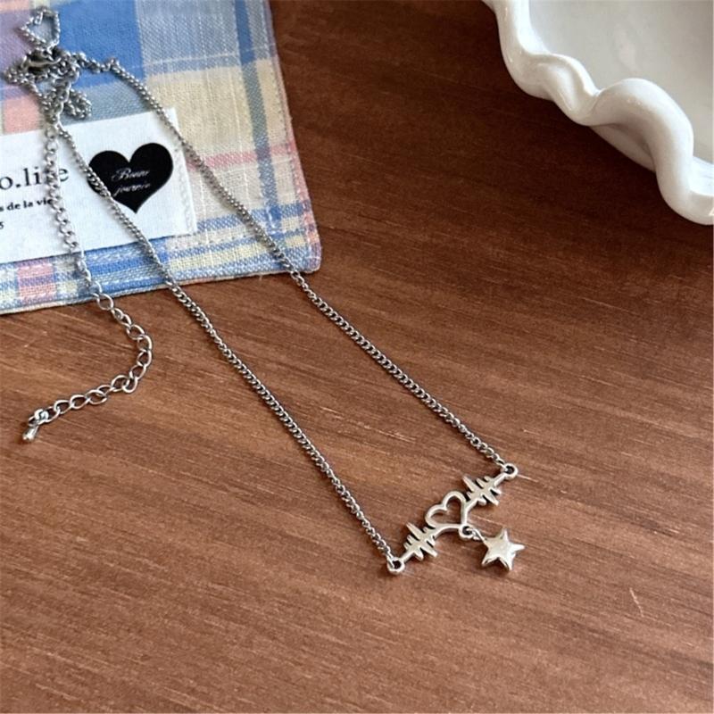 Fashion Neck Jewelry Pendant Necklace Lace Necklace Bowknot Necklace Fashion Star Pendant Necklace Gift for Women Girls