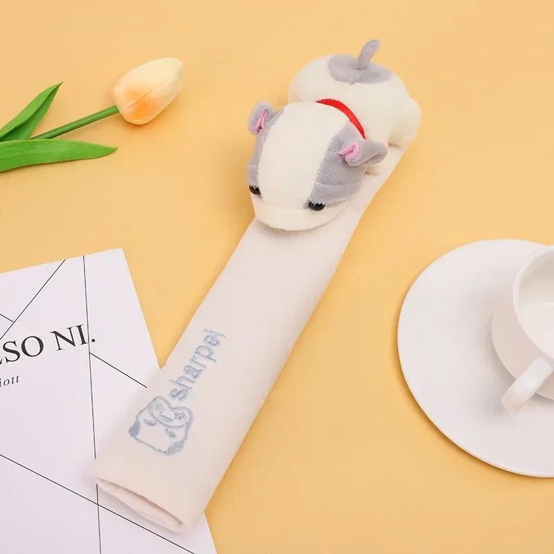 Car Seat Belt Shoulder Protector Cover Universal Safety Belt Shoulder Pad Plush Cover Car Cartoon Magic Tape Shoulder Guard Pad