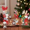 1PC Wood Adorn Decorations Dwarf Elderly English Ornaments Prints Festival Christmas Gift Desktop