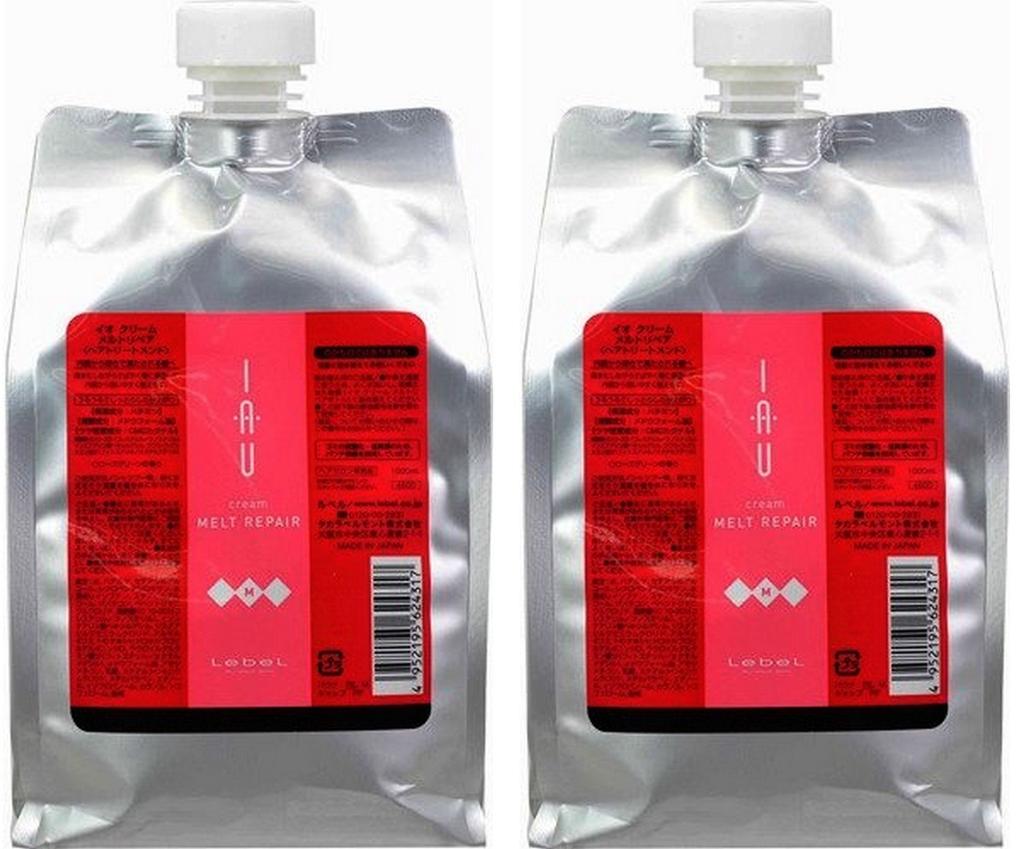 [Set of 2] LebeL IAU Cream Melt Repair 1000ml Refill Treatment