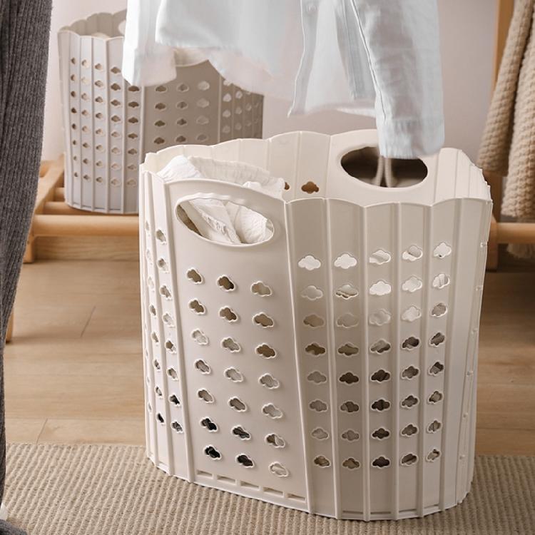 Faltbarer Aufbewahrungskorb Wäschekorb für Schmutzwäsche Tragbarer Spielzeug-Wäsche-Hohl-Organizer Multifunktionale Badezimmeraufbewahrung