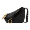 Knight Verstellbarer Riemen Einfarbige Kalbsleder-Tote-Schultertasche Damenhandtaschen Schwarz 80775531