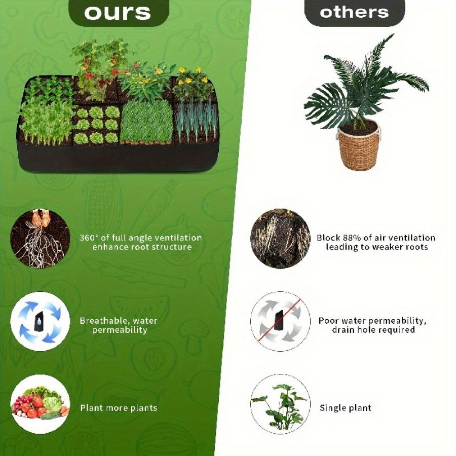 8-grid Garden Planting Bag Felt Multi-grid Planting Bag Vegetable Planting Pot Plant Flower Planting Pot Plant Nutrition Bag