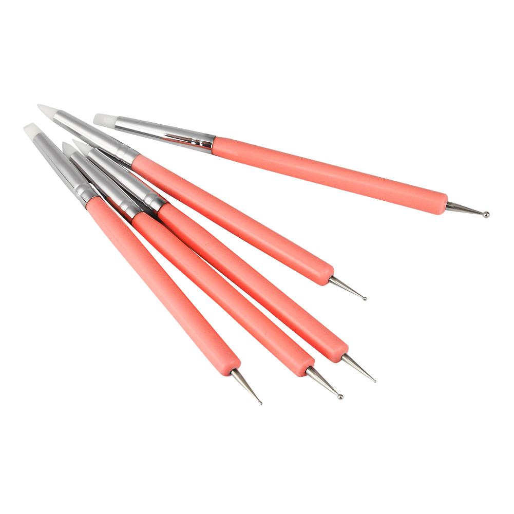 5pcs Silicone Clay Sculpture Tools Double Head     Sculpting Modeling Tool (Blue)