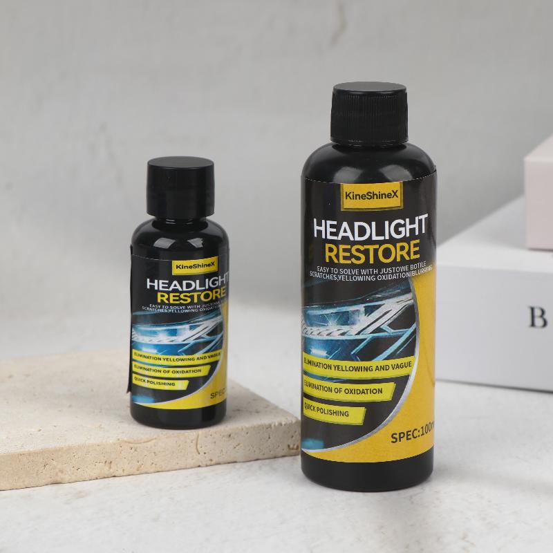All in One Car Headlight Polishing Kit Scratch Repair Liquid Restores Shine Reduces Glare Perfect for Night Road Trips