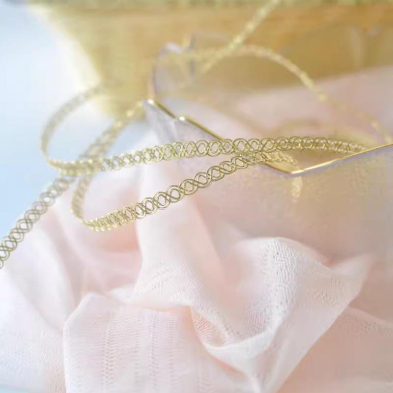 5Yards Golden Silver Embroidery Lace Trim Ribbon DIY Handmade Clothing Wedding Dress Sewing Materials 0.5CM Wide