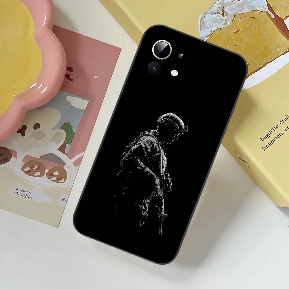 Army Special Forces Slim Black Shockproof Phone Case: Snug Fit For Xiaomi 12,11,12S Ultra & Redmi Note 11,10T,9,9A,8Pro,8T,5G