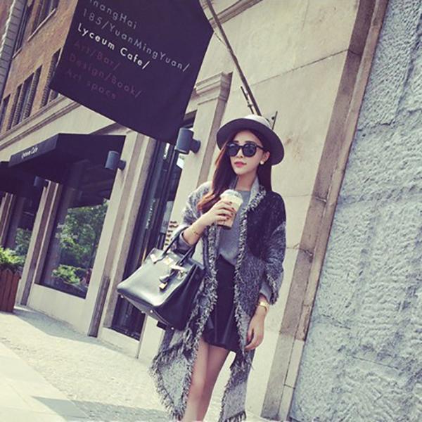 Doplňky Dámské zimní zateplené kašmírové šátky Jednobarevná šála se střapcem