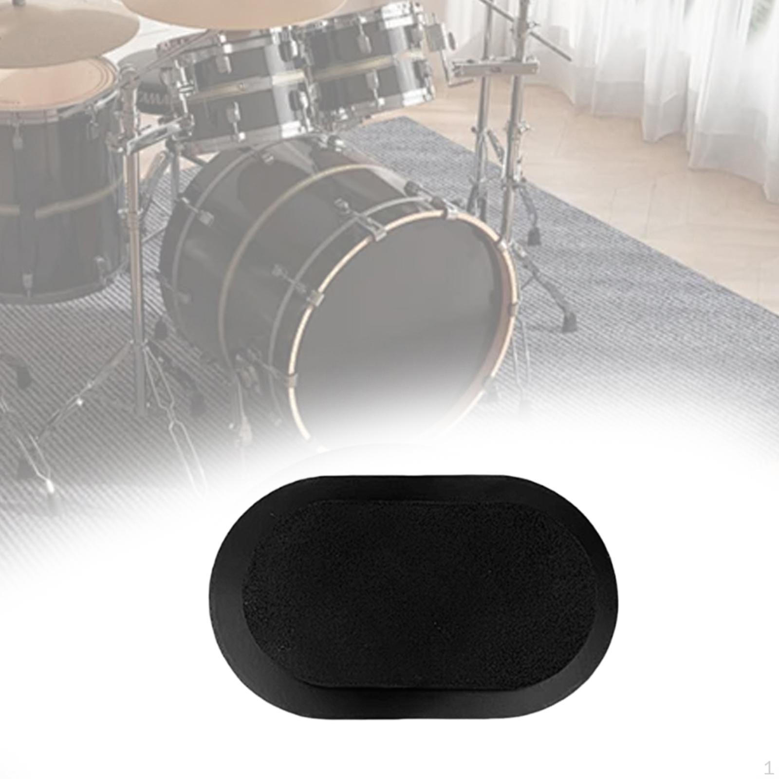 Bass Drum Mute Board Silence Pad Training Prop Rubber Reusable for Beginners Universal Sticky Sound