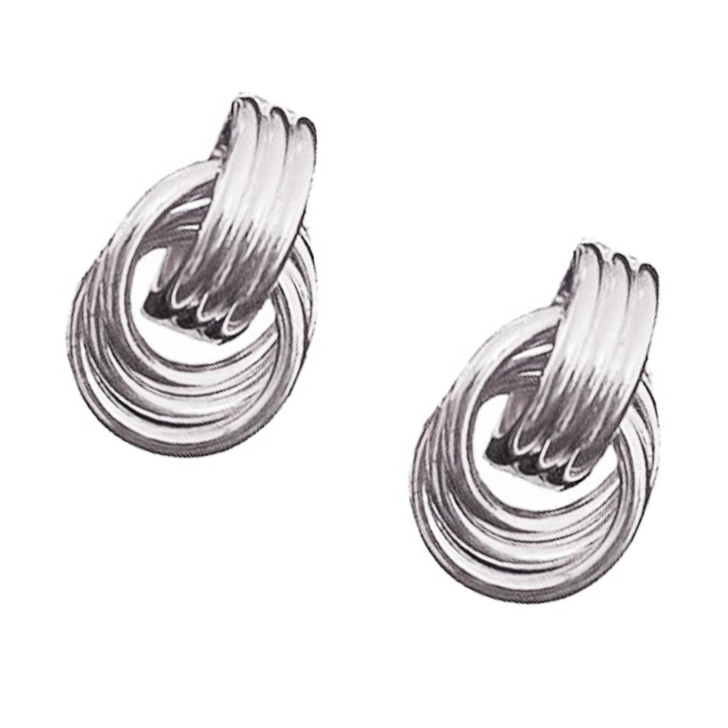 Dainties Double Hoops Earrings Gold and Silver Plated Comfortable Portable Statement Jewelry for Women Casual Wear