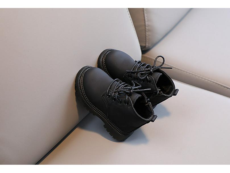 2022 Herbst/Winter Kinder Britischer Stil Einfarbig Martin Stiefel mit Seitenreißverschluss