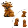 Highland Cow Ornament Resin Highland Cow Statue with Polka-Dot Bow Table Highland Cattle Sculpture for Home Farmhouse Tiered Tray Decor Cow Lovers