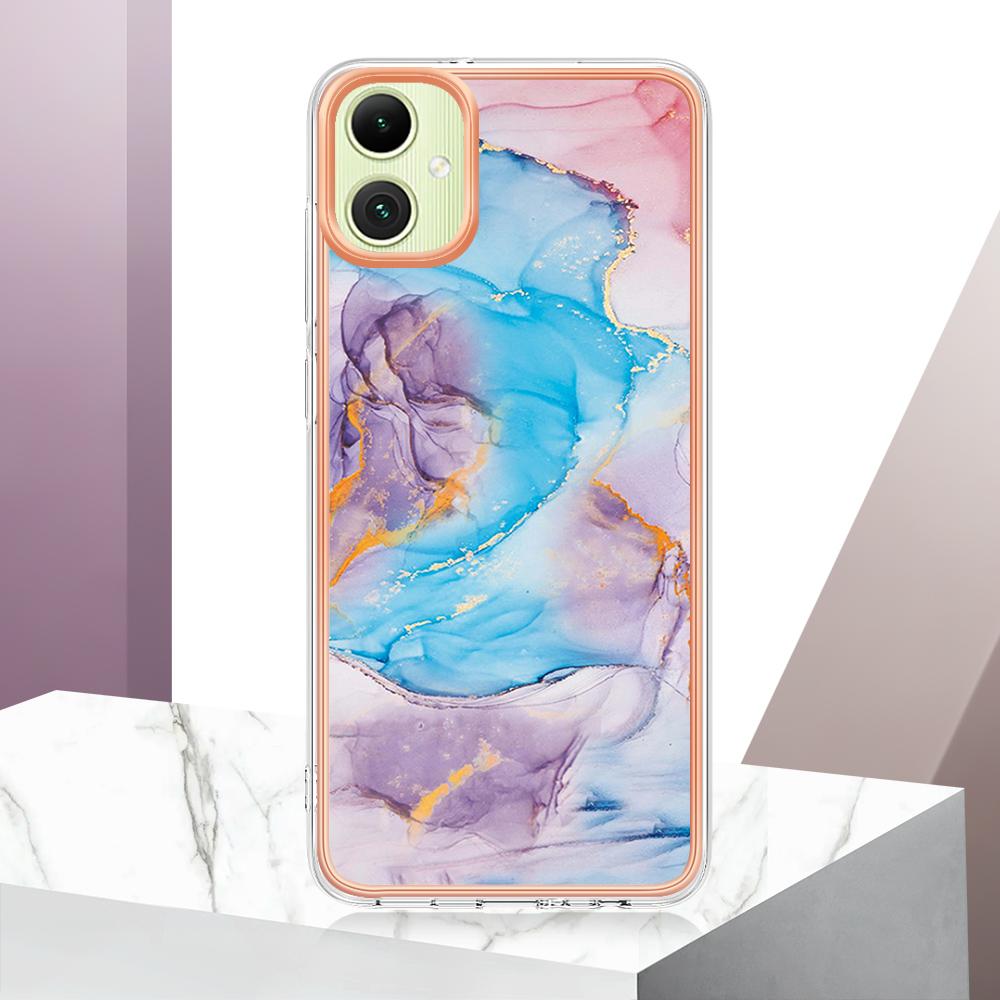 For Samsung Galaxy A05 4G Case with IMD Marble Flower Pattern TPU Mobile Back Cover