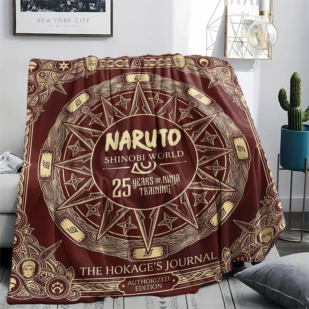 1PC Naruto Nine Tails Fusion Patterned Flannel Blanket Suitable For All Seasons For Home Decor Warmth And Comfort Gifts Holiday Present