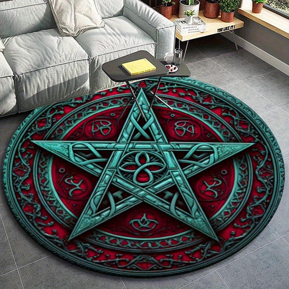 

1pc Retro 9261716737 Pattern Round Floor Mat, Non-slip for Living Room Bedroom Chair Carpets Home Decor Gifts, Home Decor Room Decor Outdoor 80cm by 80cm