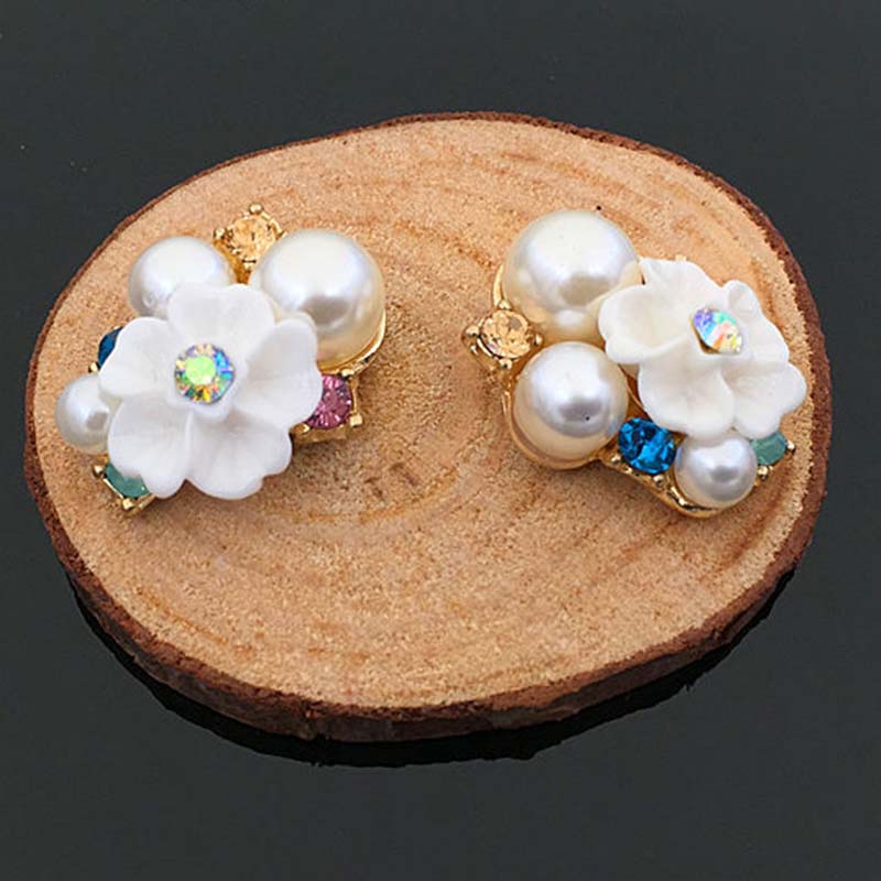 

Engood 50Pcs Color Diamond Flower Rhinestone Buckles Sewing Trim & Embellishments Craft Button DIY Wedding Hair Accessories