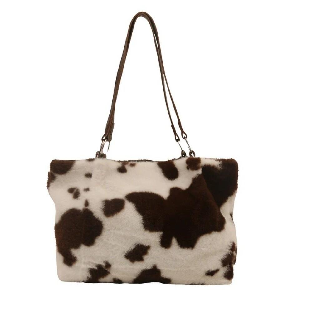 New Large Capacity Winter Travel Tote Bag Cow Printing Shoulder Bag Ladies Handbag Shopper Bags For Women