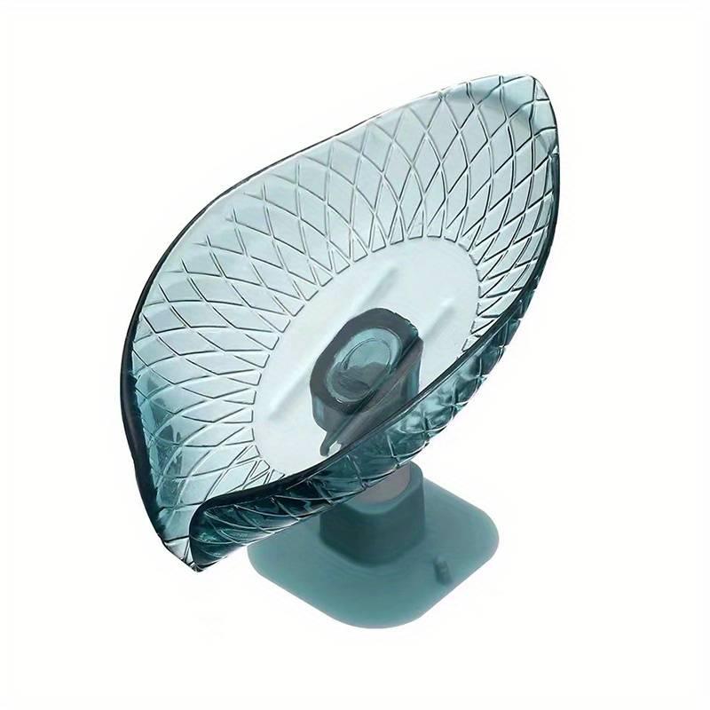 1Pc Leaf Design Drain Soap Box with Suction Cup Decorative Plastic Self Draining Bathroom Soap Tray Bathroom Organizers Storage