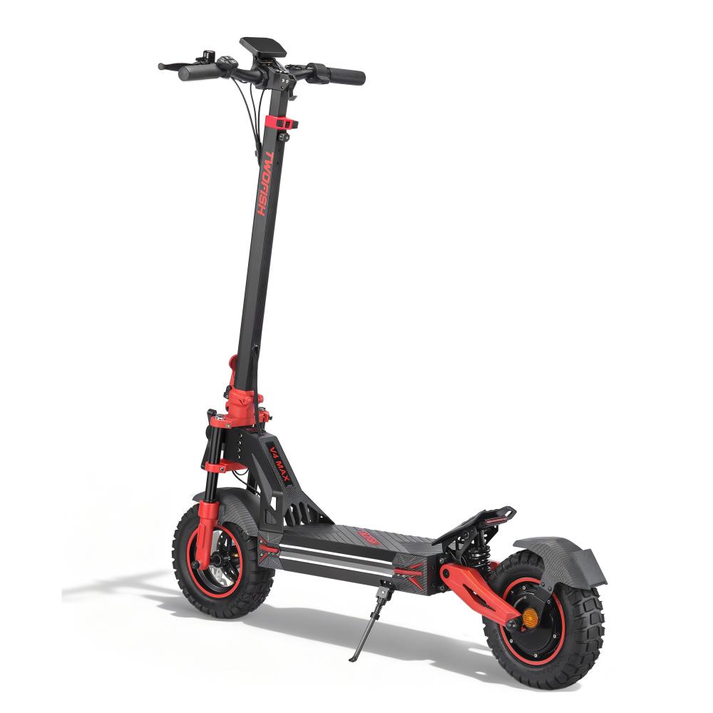 TWOFISH V4Max Offroad Elektro-Scooter 55 km/h Höchstgeschwindigkeit 75KM Maximale Reichweite 800W Motor 52V23AH Batterie 11 Zoll Reifen E-Scooter