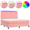 Maison Exclusive - Sommier à lattes de lit matelas et LED Rose 160x200 cm Velours