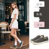 Insole Canvas Shoes Women's Spring New Round Head Platform White Shoes Casual Versatile Women's Shoes