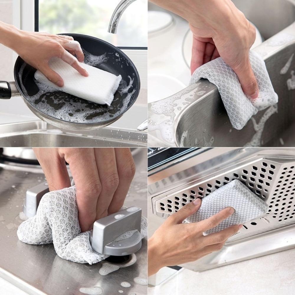 5Pcs New Sponge Dishwashing Sponge Reusable Not Hurt Pot Scouring Pad Kitchen Cleaning Household Cleaning Tools Clean Rub