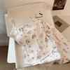 Cute Korean Style Women's Short-Sleeved Camisole Pajama Set with Chest Pads, Imitation Cotton
