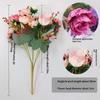 21 Heads Artificial Rose Bouquet Fake Rose Flowe Ornaments Outdoor Garden Wedding Bridal Wreath Accessories Party Decoration