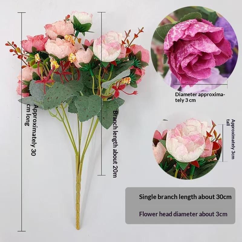 21 Heads Artificial Rose Bouquet Fake Rose Flowe Ornaments Outdoor Garden Wedding Bridal Wreath Accessories Party Decoration